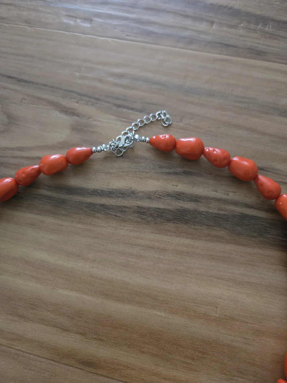 4/$15 Red Orange Beaded Statement Necklace - Women Jewelry